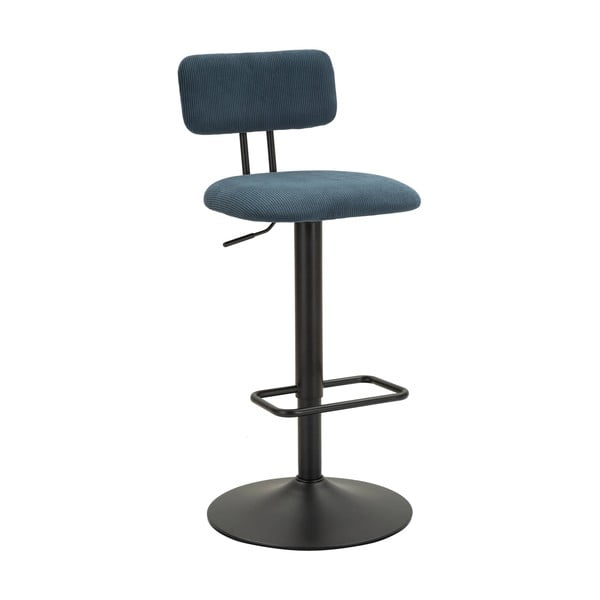 Scaun de bar albastru petrol/negru cu înălțime ajustabilă (înălțime șezut 61 cm) Tina – Mauro Ferretti