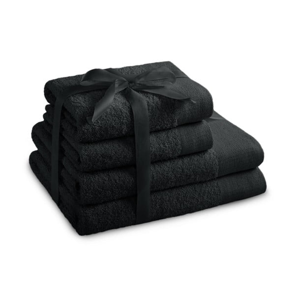 Prosoape de baie negre 4 buc. din bumbac din frotir Amari – Restilo