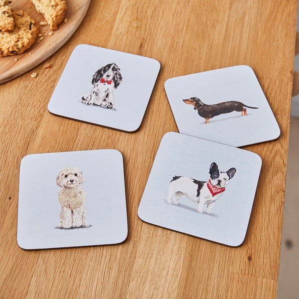 Set 4 suporturi de pahare Cooksmart ® Curious Dogs-image-1