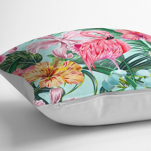 Față de pernă Minimalist Cushion Covers Green Flamingo, 45 x 45 cm-image-1