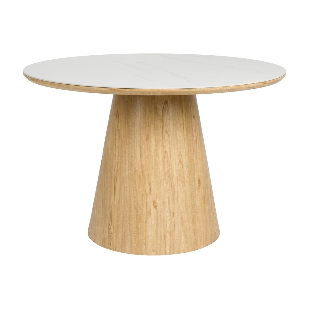 Masă de dining rotundă cu blat din piatră ø 115 cm Almira – White Label