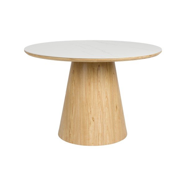 Masă de dining rotundă cu blat din piatră ø 115 cm Almira – White Label