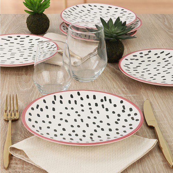 Set 6 farfurii pentru desert din ceramică My Ceramic Brush Dots, 20 cm-image-3