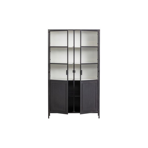 Vitrină neagră din metal 110x189 cm Nora – Basiclabel -image-2