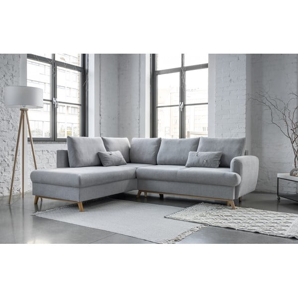 Colțar gri deschis extensibil/cu spațiu de depozitare (cu colț pe partea stângă/în formă de ”L”) Scandic Lagom – Miuform-image-1