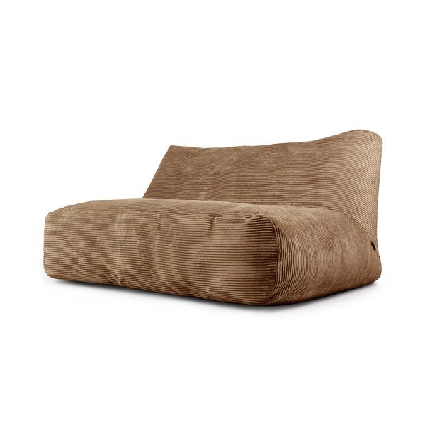 Fotoliu bean bag maro cu tapițerie din catifea reiată Sofa Tube 160 – SLOWDOWN
