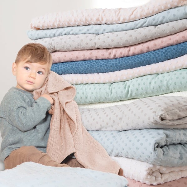 Pătură pentru copii bej din bumbac tricotată 80x80 cm Frosty Almond – Roba-image-4