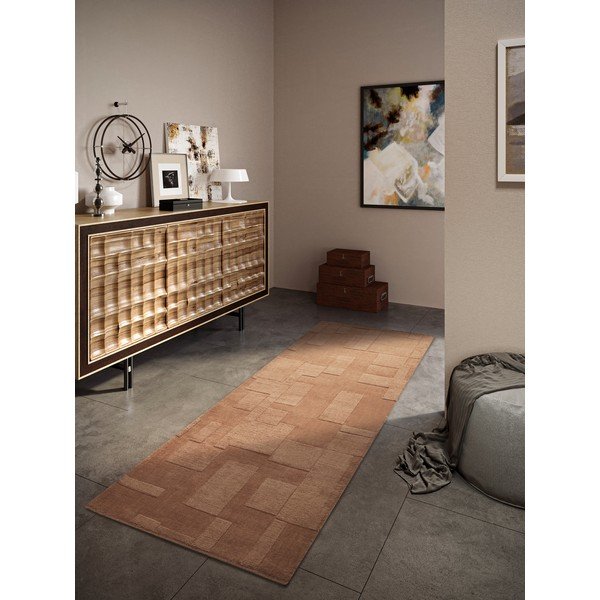 Covor tip traversă maro țesut manual din lână 80x250 cm Wilhelmine – Villeroy&Boch-image-1