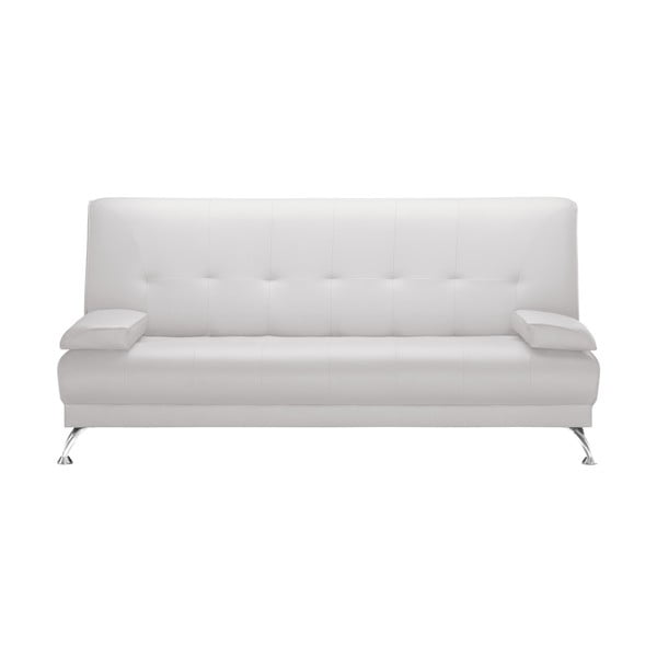 Canapea extensibilă din imitație de piele Prêt à Meubler Classics Midnight, alb