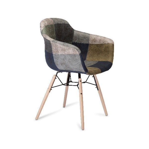 Scaun cu picioare din lemn de fag Furnhouse Flame Patch, gri-image-2