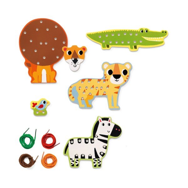 Joc motric din lemn cu șiret Djeco „Animale din junglă”-image-2