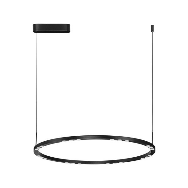 Lustră negru-mat LED cu intensitate reglabilă din aluminiu ø 80 cm Lunette – Nova Luce
