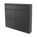 Pantofar negru cu deschidere înclinată din metal 98x86x15 cm Billy – Spinder Design