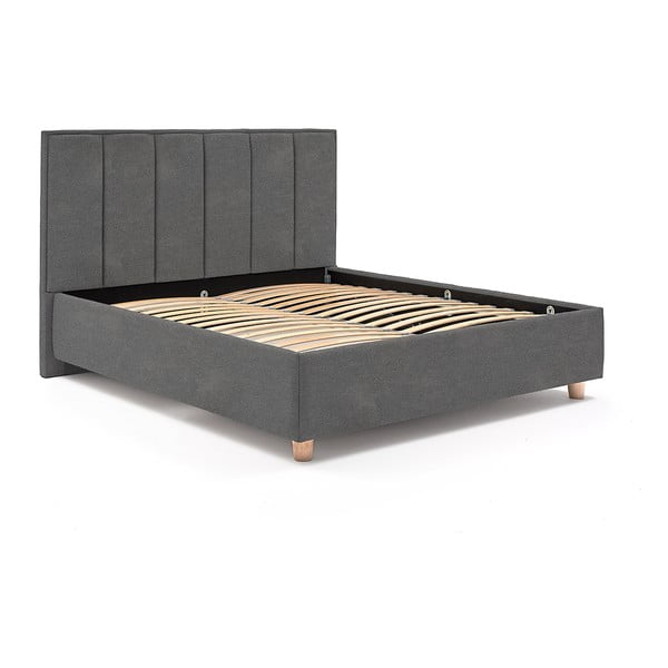 Pat dublu cu spațiu pentru depozitare și somieră ProSpánek Wega, 180 x 200 cm, gri deschis-image-2