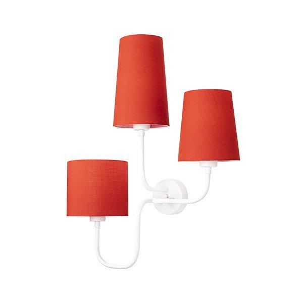 Aplică metalică cu abajur roșu Opviq lights Eleni, alb