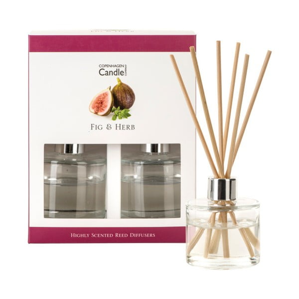 Set 2 difuzoare parfum Copenhagen Candles Fig & Herb, 40 ml