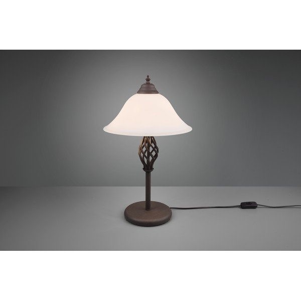 Veioză maro închis cu abajur din sticlă (înălțime 50 cm) Rustica – Trio-image-4
