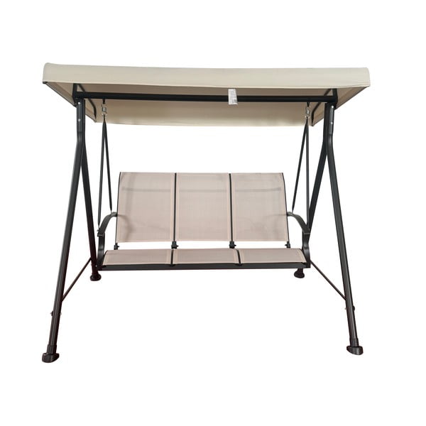 Balansoar de grădină bej din metal Hollywood II – Rojaplast-image-1