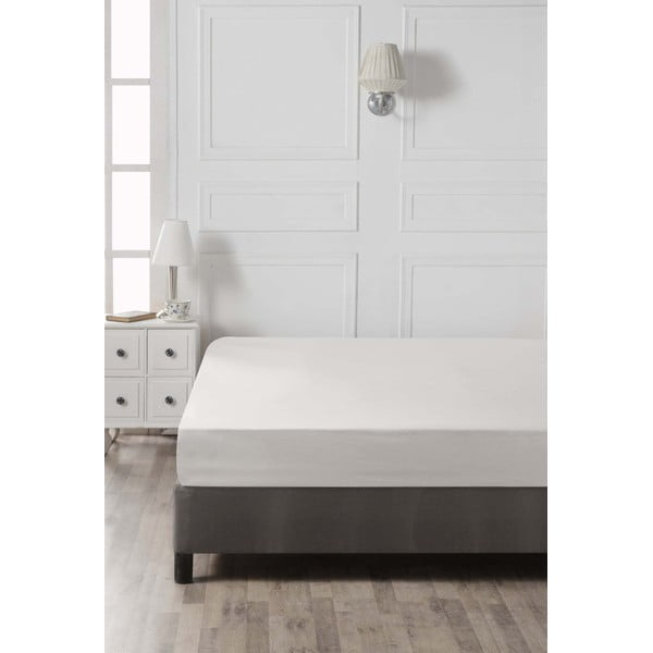 Cearceaf alb din bumbac cu elastic 140x200 cm – Mijolnir-image-2