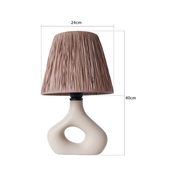 Veioză bej cu abajur din sfoară din hârtie (înălțime 40 cm) Serin – Opviq lights-image-2
