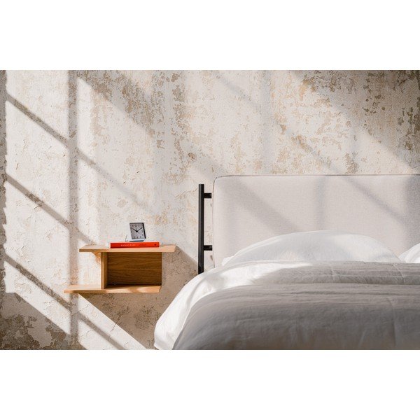 Noptieră în culoare naturală suspendată/cu rafturi cu aspect de lemn de stejar Tann – noo.ma-image-1