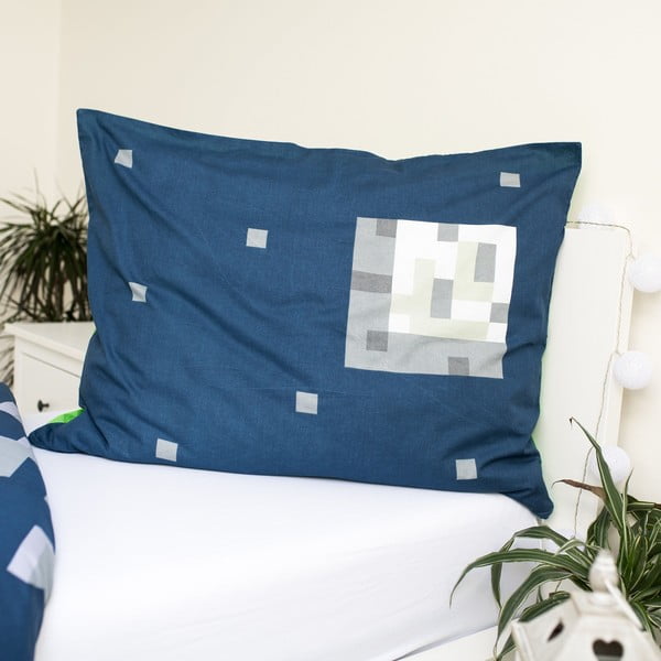 Lenjerie de pat pentru copii verde-albastră din bumbac pentru pat de o persoană 140x200 cm Minecraft "Sssleep Tight" – Jerry Fabrics-image-3