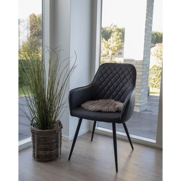 Set de scaune de sufragerie albastru închis cu cotiere 2 buc. tapițat Harbo – House Nordic-image-1