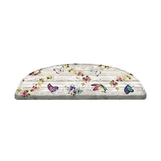 Set 16 covorașe pentru scări Vitaus Butterfly Life, 20 x 65 cm