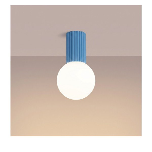 Plafonieră albastru-deschis din sticlă opal ø 12 cm Orbital – Sollux-image-3