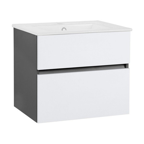 Dulap fără chiuvetă alb/gri antracit suspendat 60x52 cm Wisla – Støraa