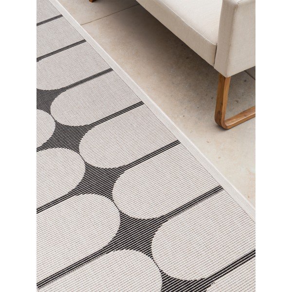 Covor tip traversă pentru interior și exterior alb-negru 80x250 cm Duet Bowen – NORTHRUGS-image-3