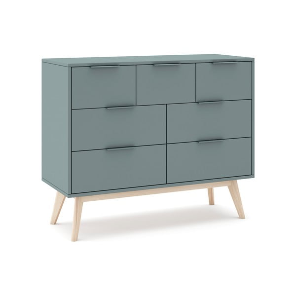 Comodă verde prăfuit 120x83x40 cm Pisco – Marckeric-image-2