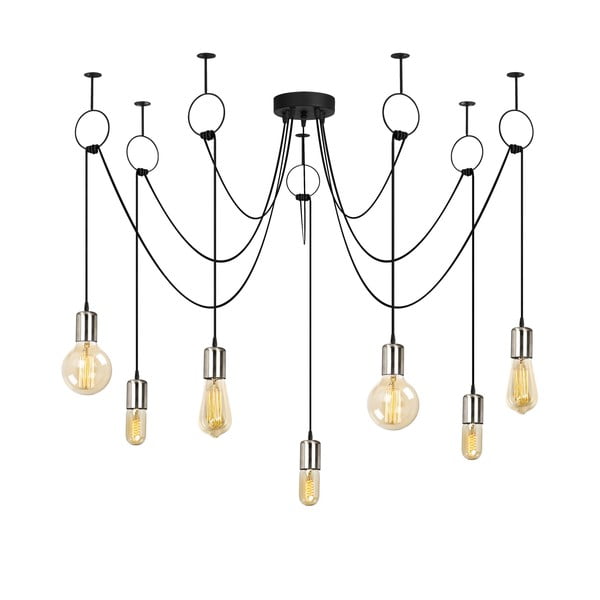 Lustră de 7 becuri Opviq lights Sirin, negru-image-2