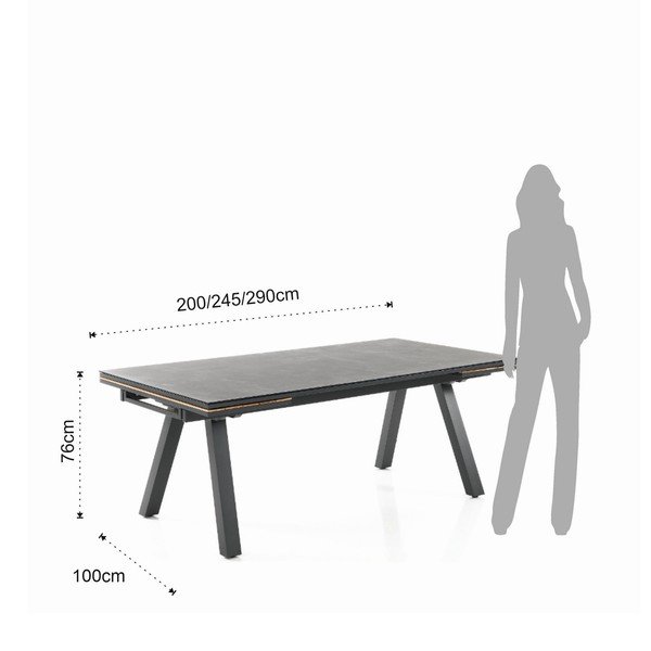 Masă  de grădină din aluminiu 100x200 cm Thilia – Tomasucci-image-4