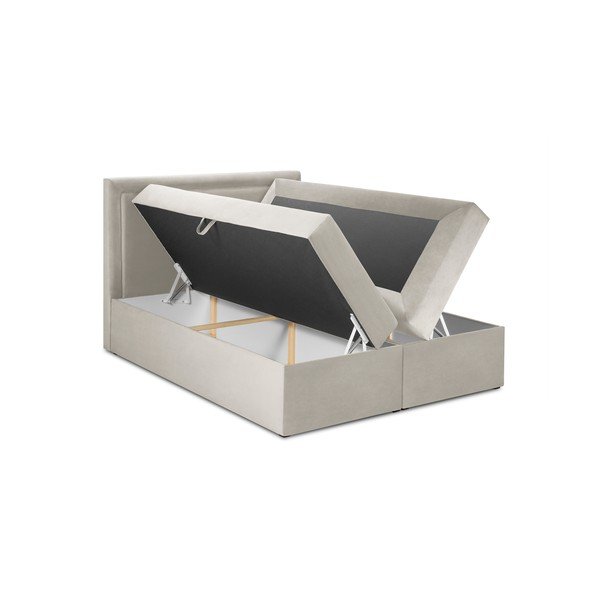 Pat boxspring 180x200 cm bej cu spațiu de depozitare Yucca – Mazzini Beds-image-4