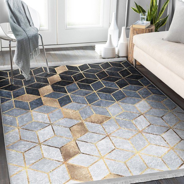 Covor albastru-gri de tip traversă 80x200 cm – Mila Home-image-2