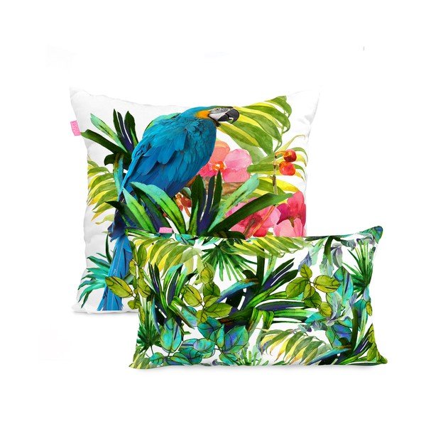 Set 2 fețe de pernă Blue Macaw