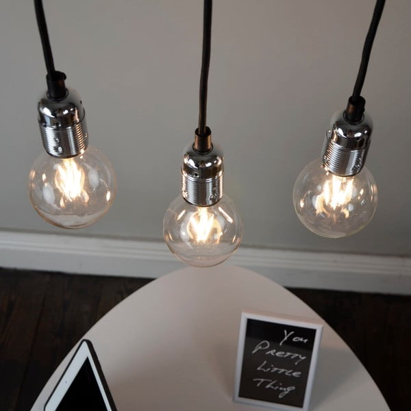 Lustră cu 3 cabluri Sotto Luce Uno, negru - argintiu-image-1