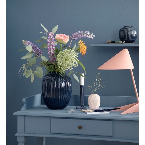 Sfeșnic din gresie Kähler Design Hammershoi, înălțime 16 cm, albastru închis-image-3