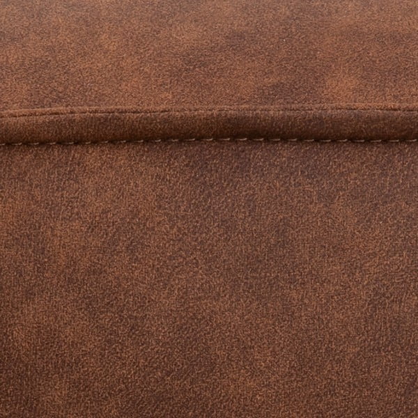 Puf cu husă din piele sintetică Actona Mie, 40 x 40 cm, maro coniac-image-4