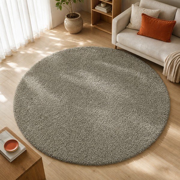 Covor rotund Universal Aqua Liso, ø 80 cm, gri - argintiu-image-3