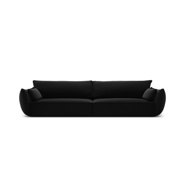 Canapea neagră cu tapițerie din catifea 248 cm Vanda – Mazzini Sofas