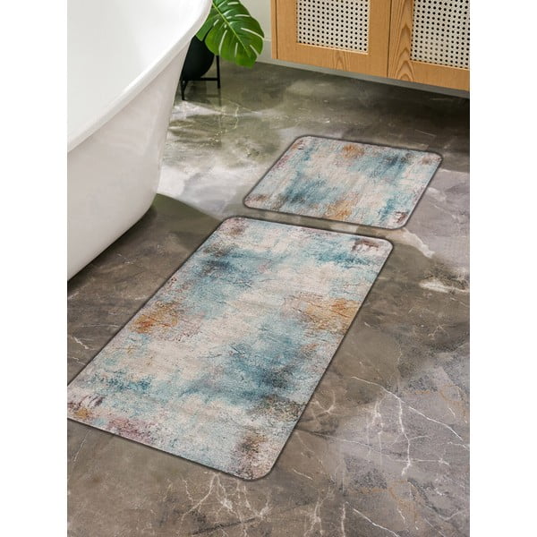 Covorașe de baie albastre/gri 2 buc. 60x100 cm – Mila Home-image-3