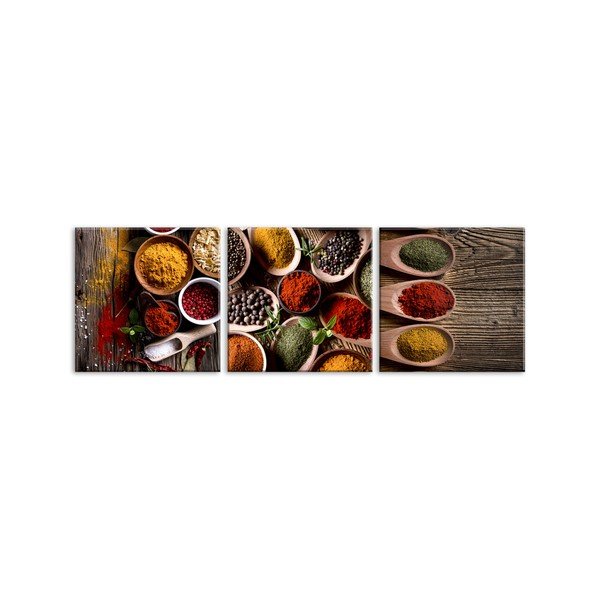 Set 3 tablouri din sticlă Styler Spices Tres