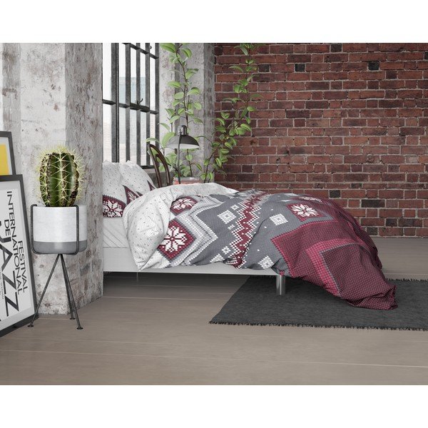 Lenjerie din flanelă pentru pat dublu Dreamhouse Nordic, 200 x 220 cm-image-3