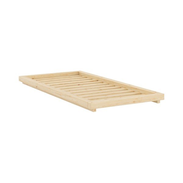 Pat în culoare naturală din lemn de pin fără tăblie cu somieră 90x200 cm Dock – Karup