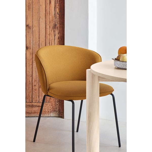 Set de scaune de sufragerie galben muștar 2 buc. tapițat Add – Teulat-image-2