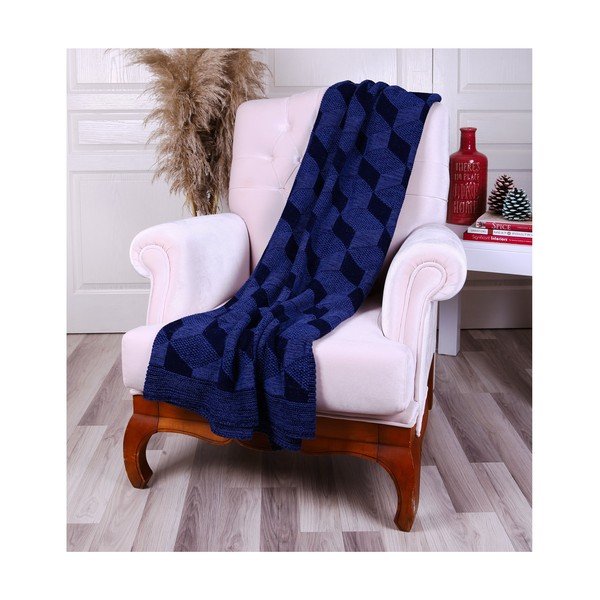 Pătură din bumbac albastru 130 x 170 cm, Clen - Homemania Decor-image-2