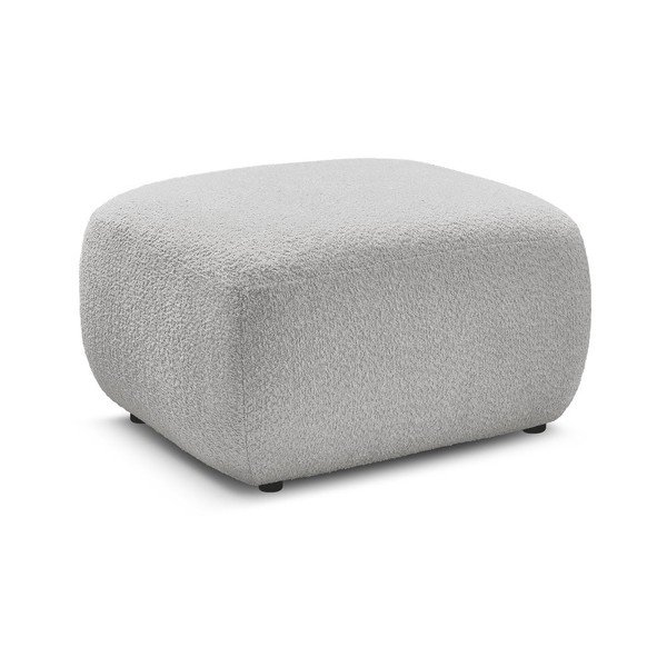 Taburet gri deschis cu tapițerie din țesătură bouclé Montaigne – Bobochic Paris-image-2