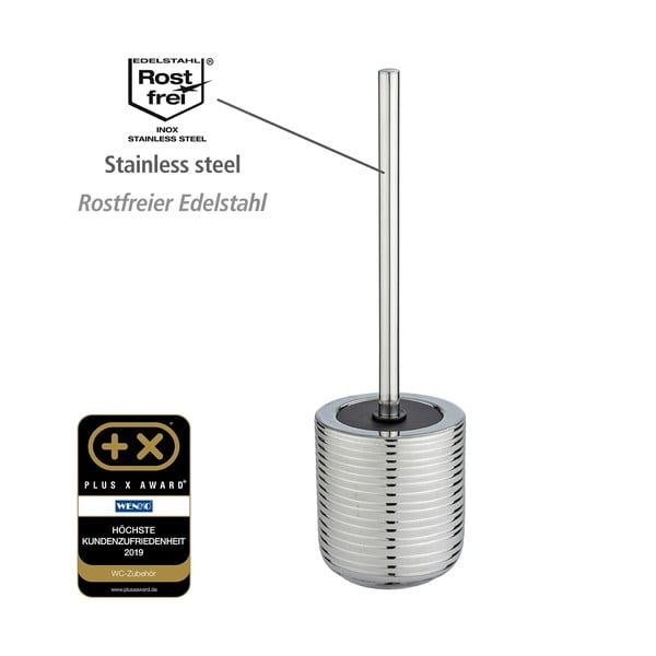 Perie de WC argintie din ceramică Vilalba – Wenko-image-4